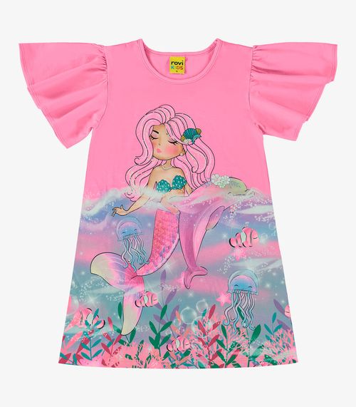 Vestido Infantil Sereia Rovi Kids Rosa