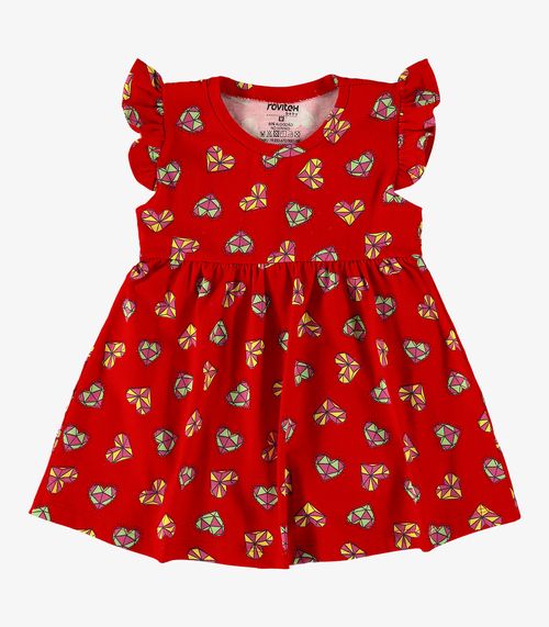 Vestido Infantil Corações Rovi Kids Vermelho