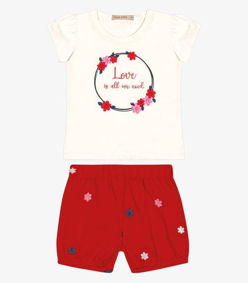 Conjunto Infantil Blusa Com Shorts Trick Nick Vermelho