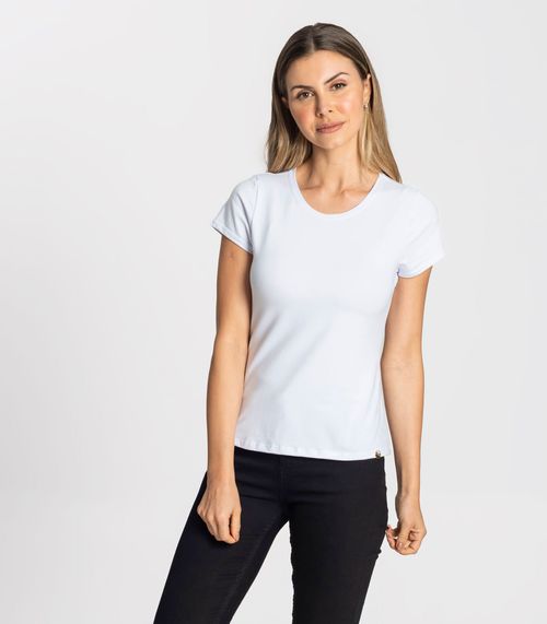 Blusa Feminina Cotton Leve Básica Rovitex Branco