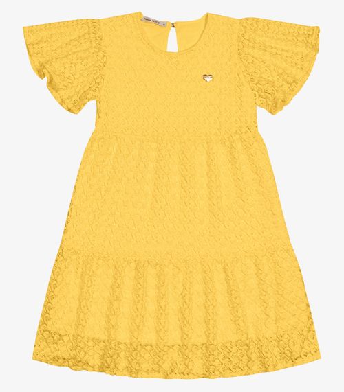 Vestido Midi Infantil Trick Nick Amarelo