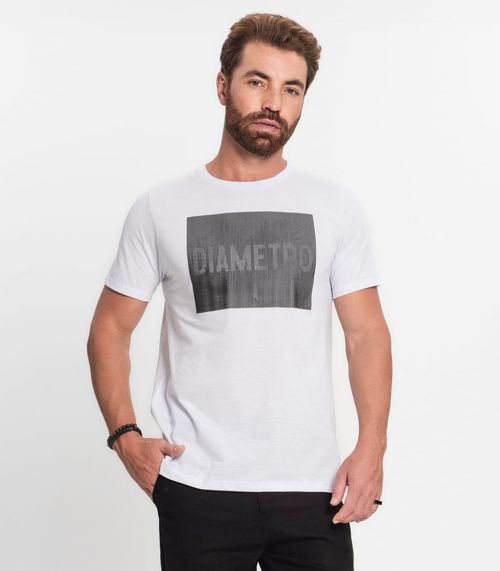 Camiseta Masculina Em Meia Malha Diametro Branco