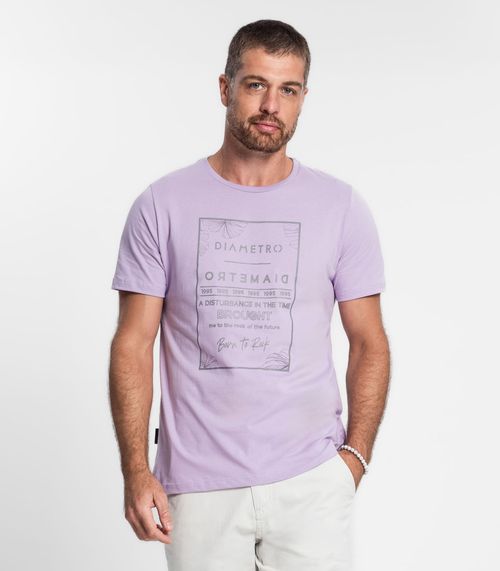 Camiseta Masculina Em Meia Malha Diametro Roxo