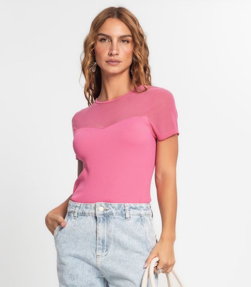 Blusa Feminina Manga Curta Endless Rosa