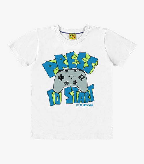 Camiseta Infantil Masculina Rovi Kids Branco