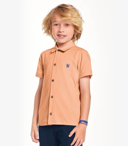 Camisa Infantil Masculina Trick Nick Bege