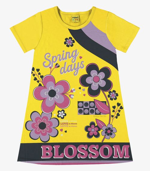 Vestido Infantil Estampado Rovi Kids Amarelo