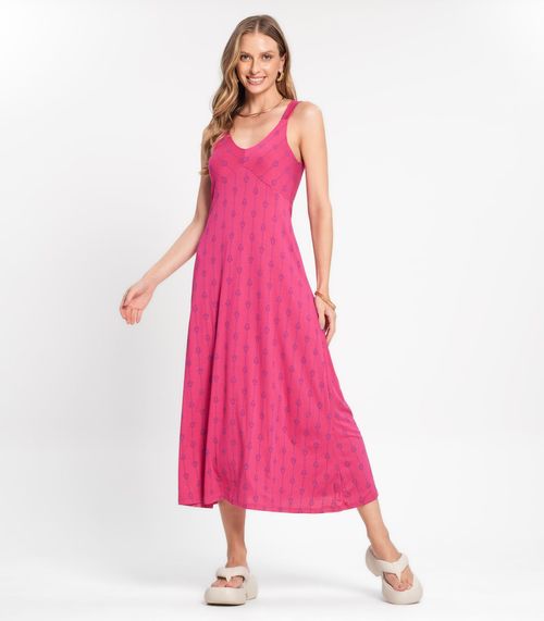 Vestido Midi De Alça Rovitex Rosa