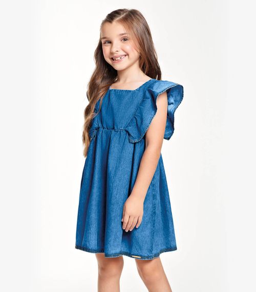 Vestido Jeans Infantil Trick Nick Azul