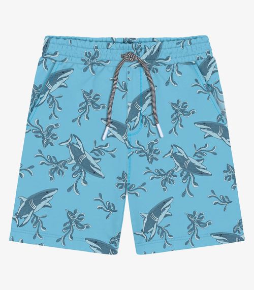 Bermuda Estampada Infantil Masculina Trick Nick Azul