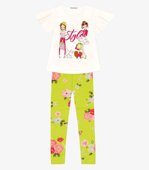 Conjunto Infantil Blusa Com Legging Trick Nick Verde