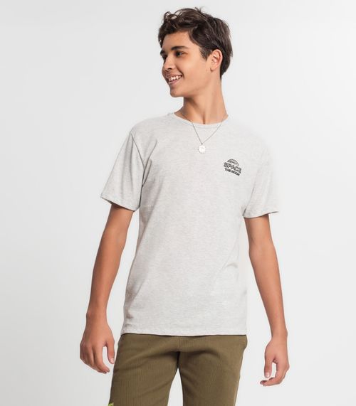 Camiseta Juvenil Masculina Space Minty Cinza