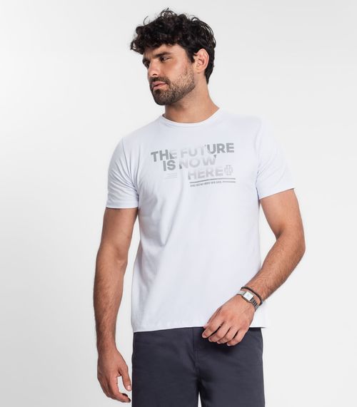 Camiseta Masculina Em Cotton Diametro Branco