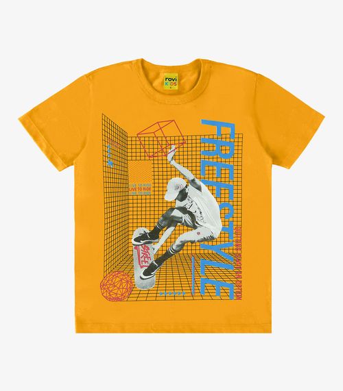 Camiseta Infantil Masculina Freestyle Rovi Kids Amarelo