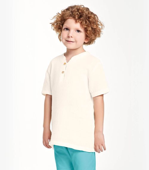 Camisa Infantil Masculina Trick Nick Bege