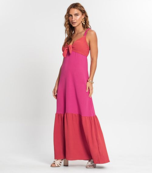 Vestido Longo Feminino De Alça Endless Rosa