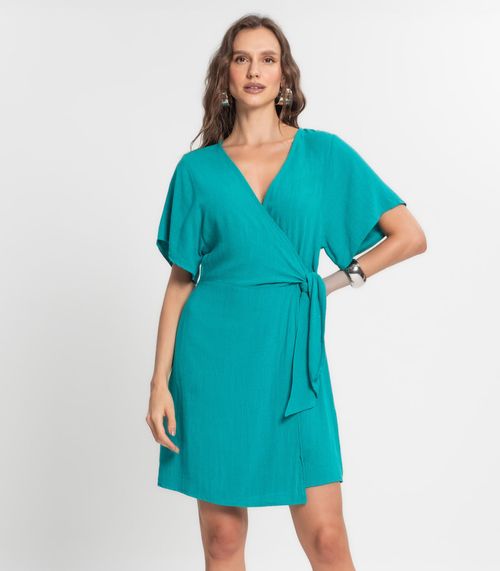 Vestido Curto Feminino Em Linho Endless Verde