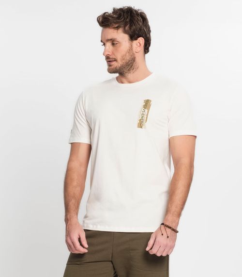 Camiseta Masculina Em Cotton Diametro Bege