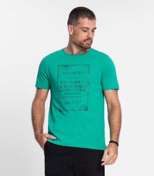 Camiseta Masculina Em Meia Malha Diametro Verde