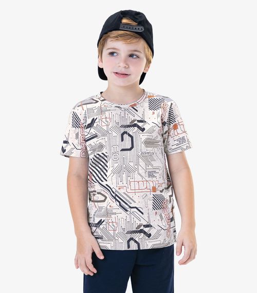 Camiseta Infantil Masculina Estampada Rovi Kids Cinza