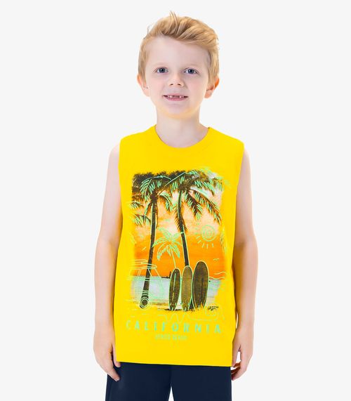 Regata Infantil Masculina Estampada Rovi Kids Amarelo