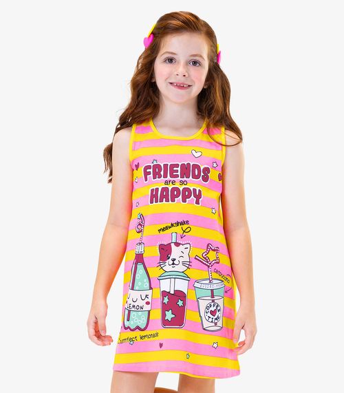 Vestido Infantil Friends Rovi Kids Amarelo