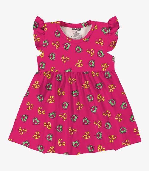 Vestido Infantil Corações Rovi Kids Rosa