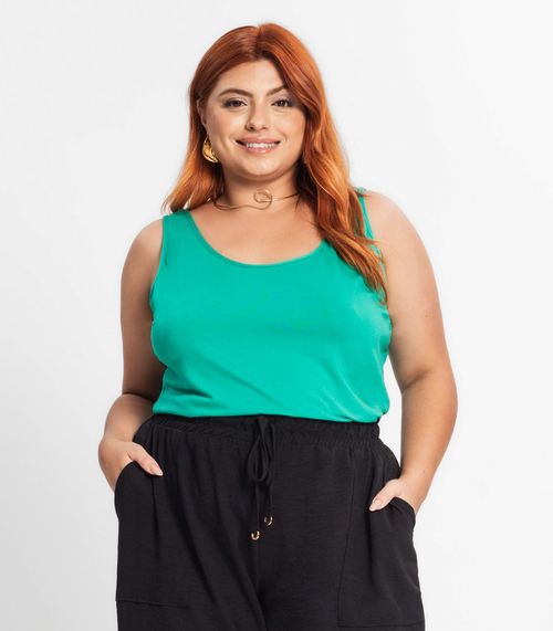 Regata Feminina Plus Size Secret Glam Verde