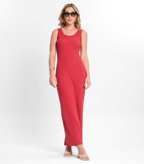 Vestido Midi De Ribana Feminino Endless Vermelho