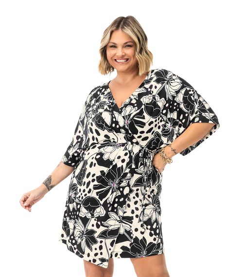 Vestido Plus Size Em Visco Bali Secret Glam Preto