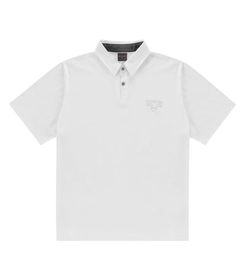 Camisa Polo Masculina Plus Size Diametro Branco