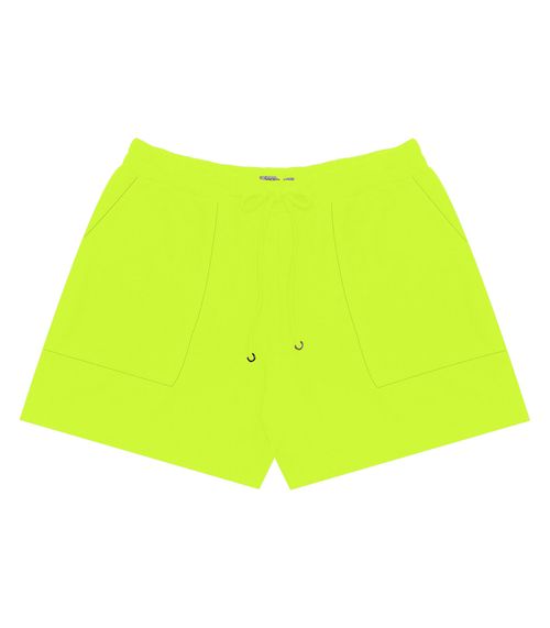 Shorts Feminino Plus Size Em Moletinho Secret Glam Verde