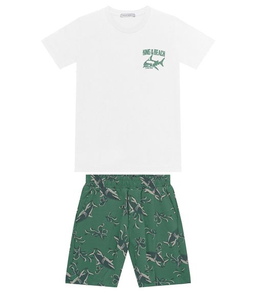 Conjunto Infantil Camiseta Com Bermuda Trick Nick Verde