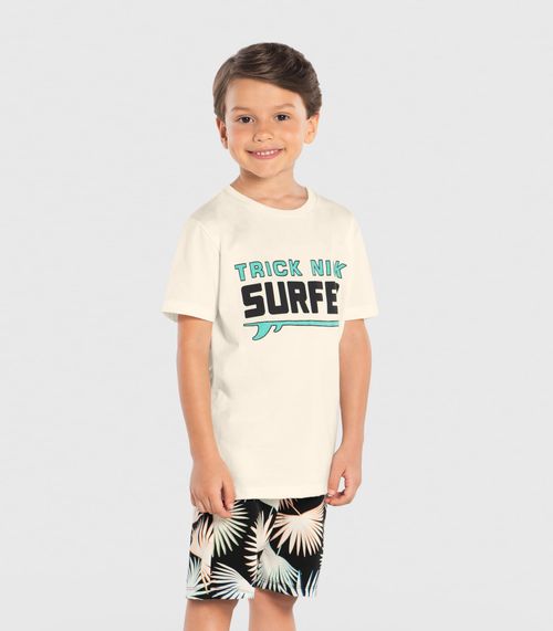 Conjunto Infantil Camiseta Com Bermuda Trick Nick Preto