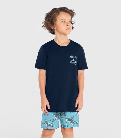 Conjunto Infantil Camiseta Com Bermuda Trick Nick Azul