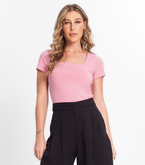 Blusa Feminina Decote Quadrado Endless Rosa