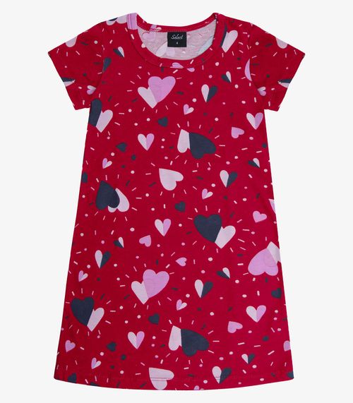 Vestido Infantil Estampado Select Vermelho