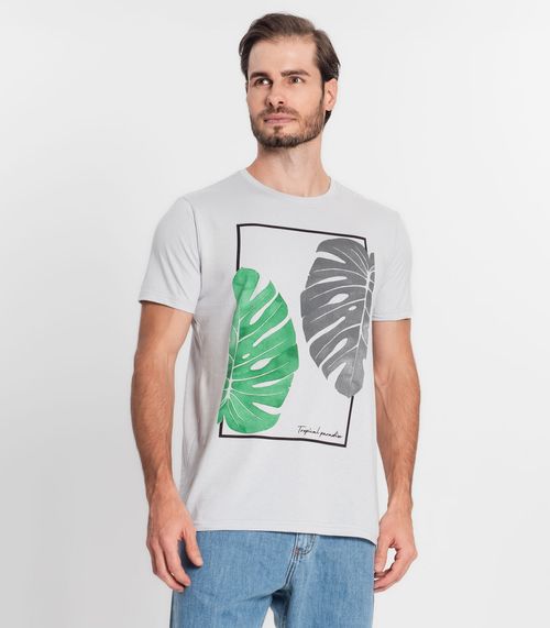 Camiseta Masculina Estampada Select Cinza