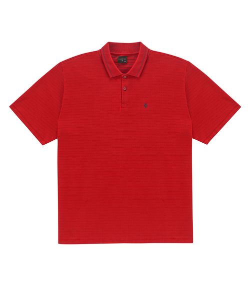 Camisa Polo Listrada Plus Size Diametro Vermelho