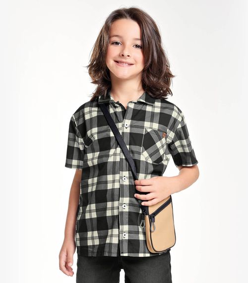 Camisa Xadrez Infantil Masculina Trick Nick Preto