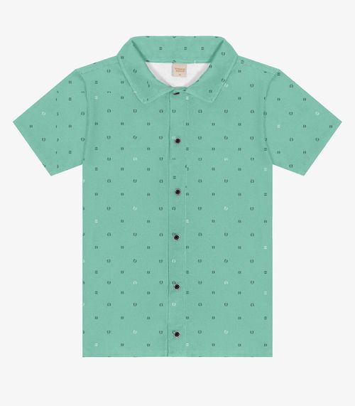 Camisa Infantil Masculina Em Viscose Trick Nick Verde