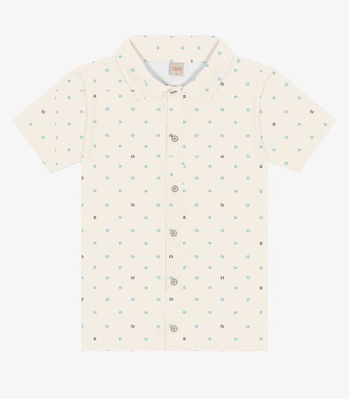 Camisa Infantil Masculina Em Viscose Trick Nick Bege