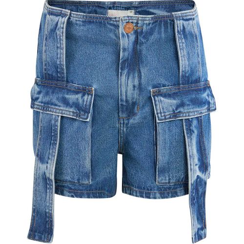 Shorts Jeans Cargo Faixa Pendurada