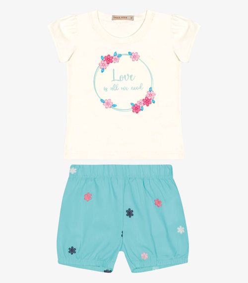 Conjunto Infantil Blusa Com Shorts Trick Nick Azul