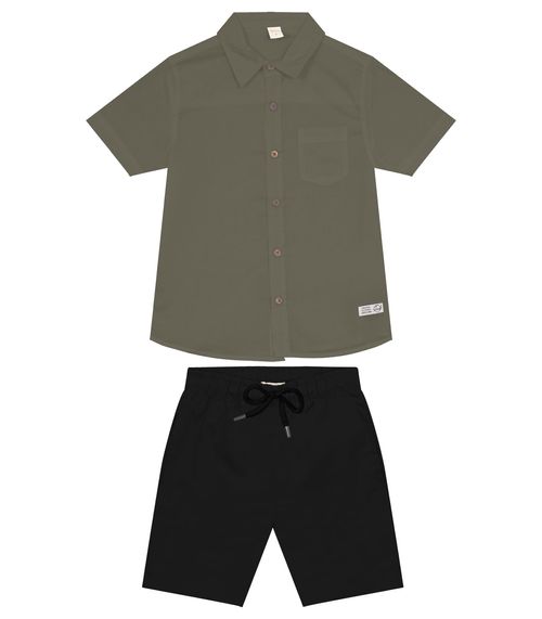 Conjunto Infantil Camisa Com Bermuda Trick Nick Verde