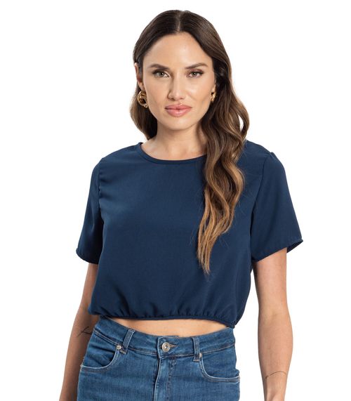 Blusa Feminina Com Abertura  Alfaiataria Endless Azul