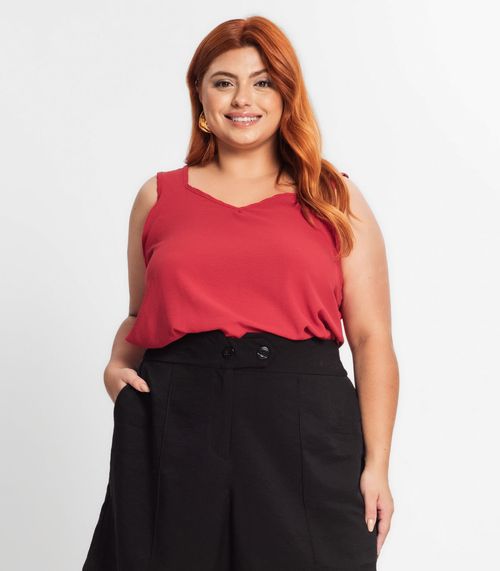 Regata Feminina Plus Size Secret Glam Vermelho