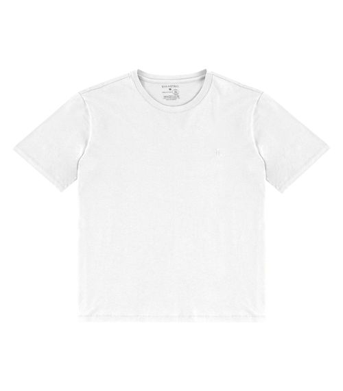 Camiseta Masculina Plus Size Meia Malha Diametro Branco