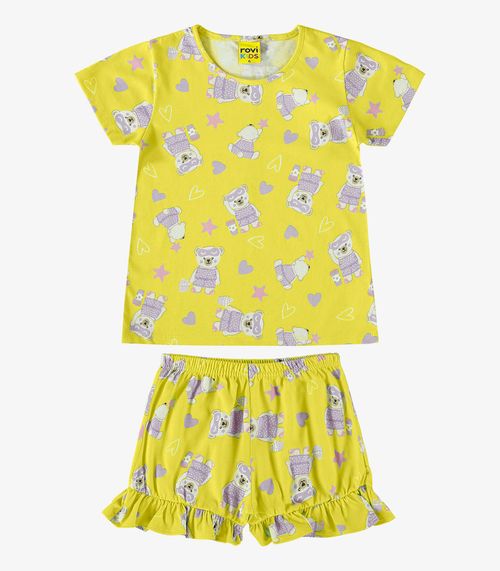 Pijama Infantil Feminino Rovi Kids Amarelo