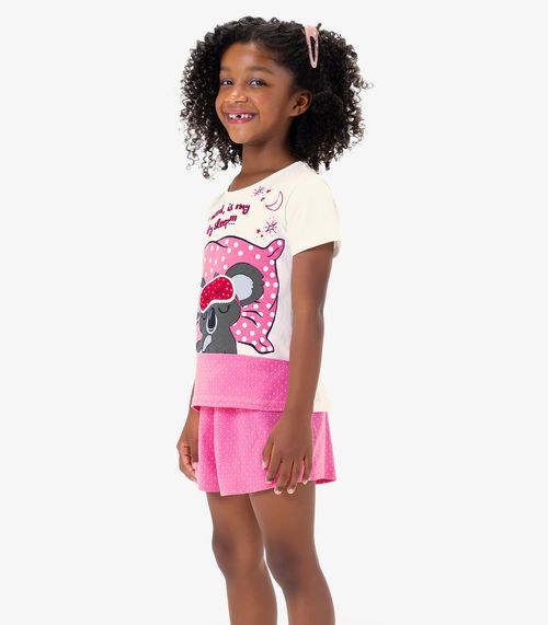 Pijama Infantil Feminino Rovi Kids Bege